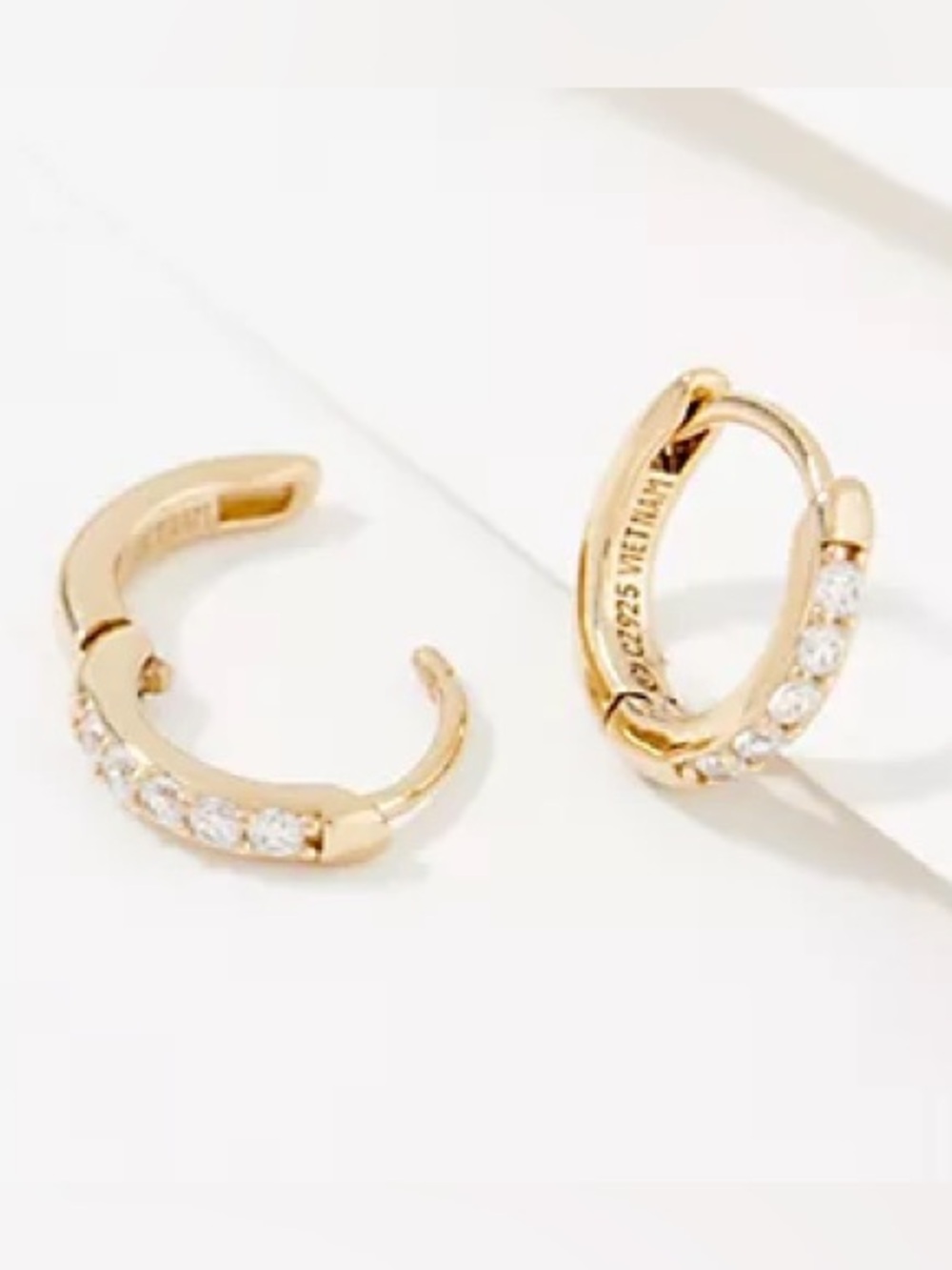 Diamonique x Courtney Khondabi 11mm Huggie Hoops, 925 Sterling Silver ~ Yellow